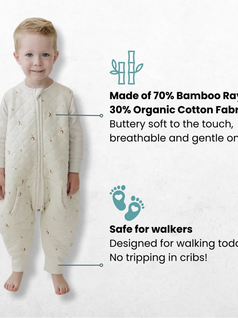Tealbee dreamsuit with Convertible Feet 🌙⭐🤍